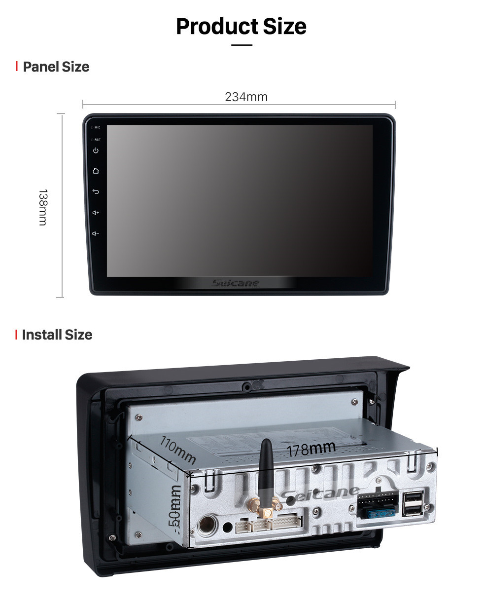 Seicane 2014 2018 Toyota Etios Radio Android 11.0 HD Écran tactile Système de navigation GPS 9 pouces avec prise en charge Bluetooth Carplay arrière