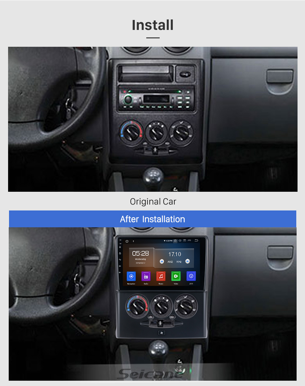 Seicane Android 10.0 HD Touchscreen 9 inch for 2015-2018 Sepah Pride car Radio with Bluetooth GPS Navigation System Carplay manual air Conditioner Seicane Android 10.0 HD Touchscreen 9 inch for 2015-2018 Sepah Pride car Radio with Bluetooth GPS Navigation System Carplay manual air Conditioner