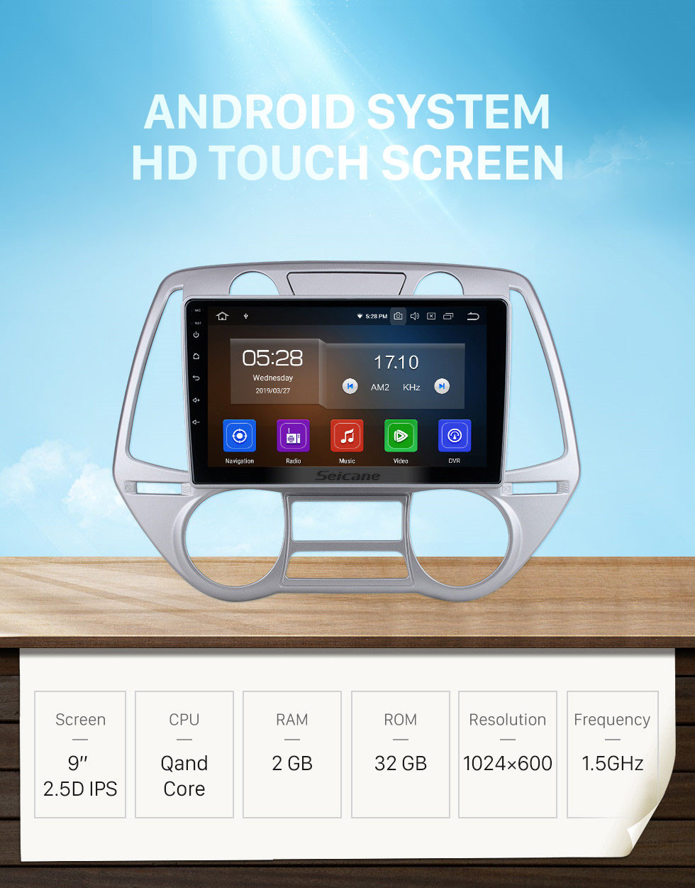 Seicane OEM Android 11.0 para Hyundai i20 2008-2012 Radio con Bluetooth 9 pulgadas HD Pantalla táctil Sistema de navegación GPS Carplay compatible con DSP