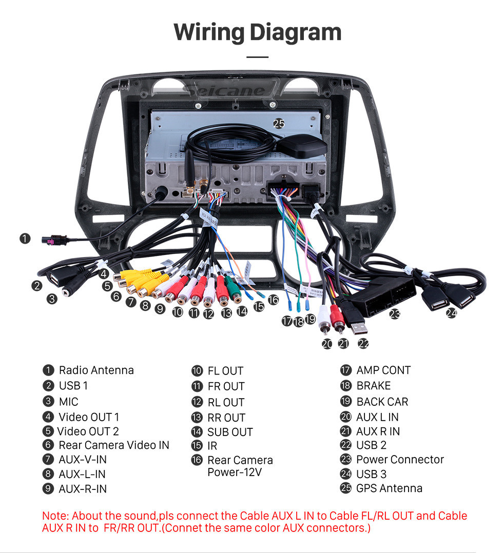 Seicane OEM Android 11.0 para 2008-2012 Hyundai i20 Radio com Bluetooth 9 polegadas HD Touchscreen Sistema de navegação GPS Suporte para Carplay DSP