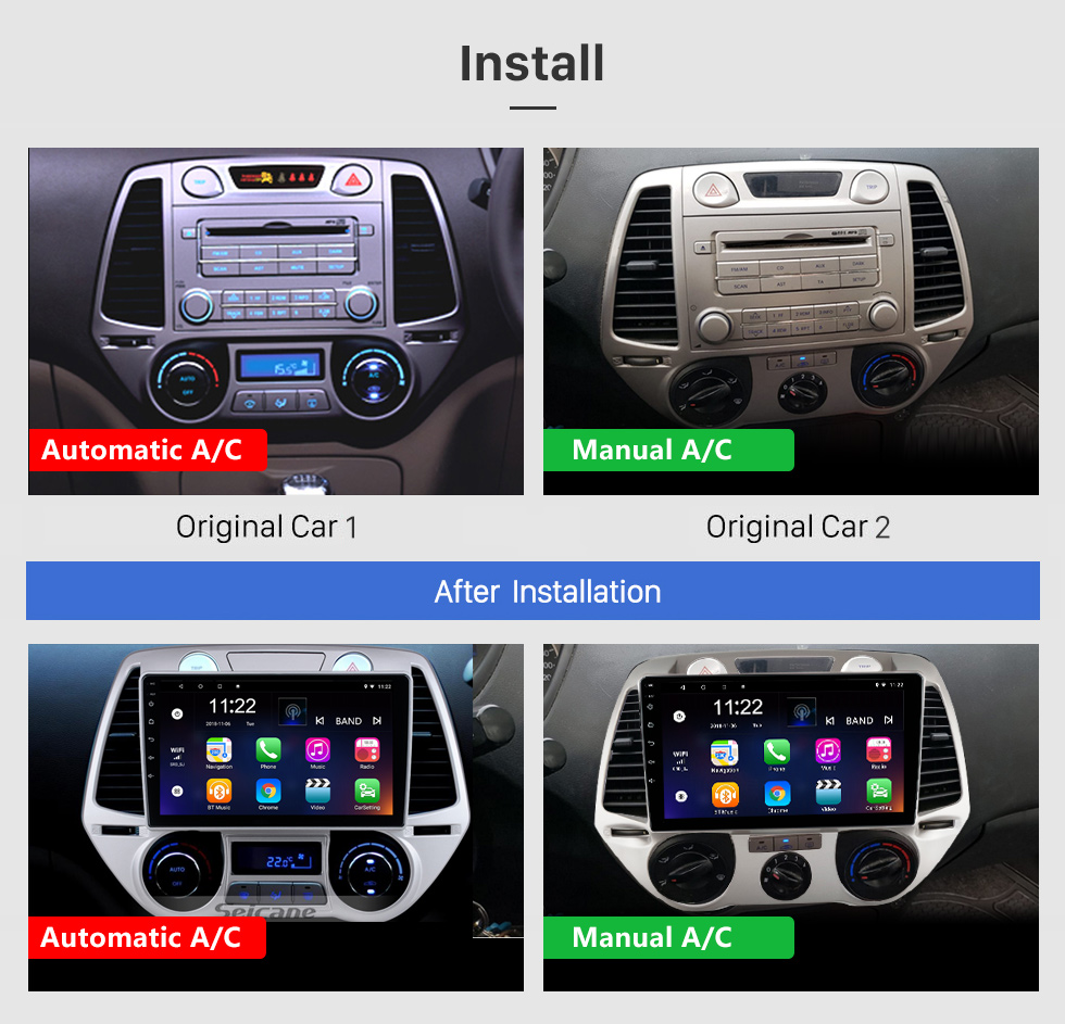 Seicane For 2008-2012 Hyundai i20 Radio Android 13.0 HD Touchscreen 9 inch GPS Navigation System with WIFI Bluetooth support Carplay DVR Seicane For 2008-2012 Hyundai i20 Radio Android 13.0 HD Touchscreen 9 inch GPS Navigation System with WIFI Bluetooth support Carplay DVR