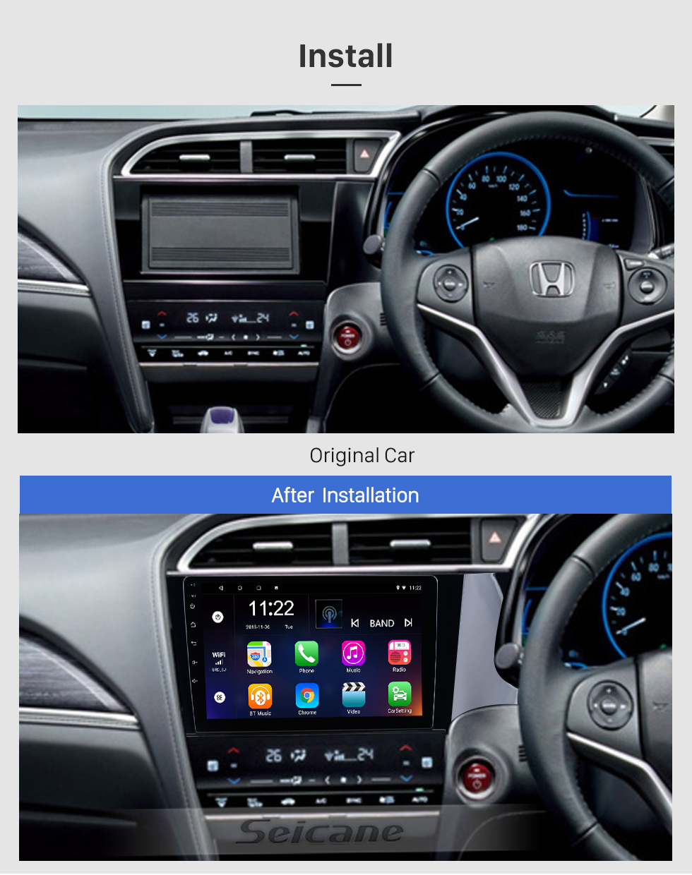 Seicane Android 10.0 HD Touch Screen 9 inch For 2016 Honda Shuttle RHD Radio GPS Navigation system with Bluetooth support Carplay Seicane Android 10.0 HD Touch Screen 9 inch For 2016 Honda Shuttle RHD Radio GPS Navigation system with Bluetooth support Carplay