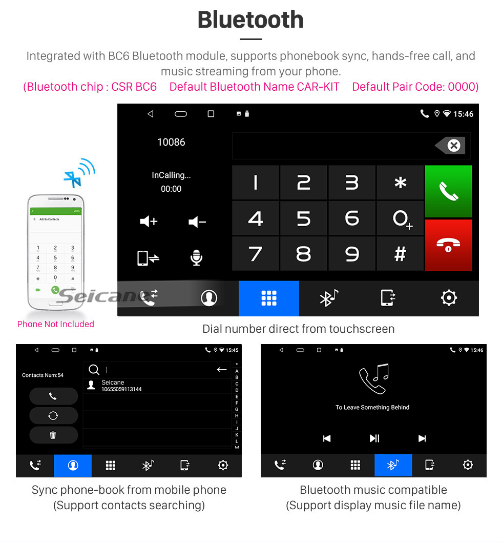 Seicane Pour 2008-2012 Hyundai i20 Radio Android 10.0 HD Écran tactile Système de navigation GPS 9 pouces avec prise en charge WIFI Bluetooth Carplay DVR