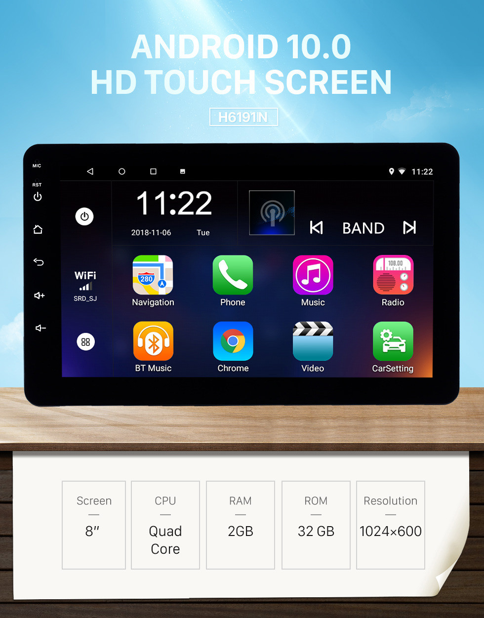 Seicane 8 polegadas android 12.0 universal rádio sistema de navegação gps com hd touchscreen suporte bluetooth carplay obd2