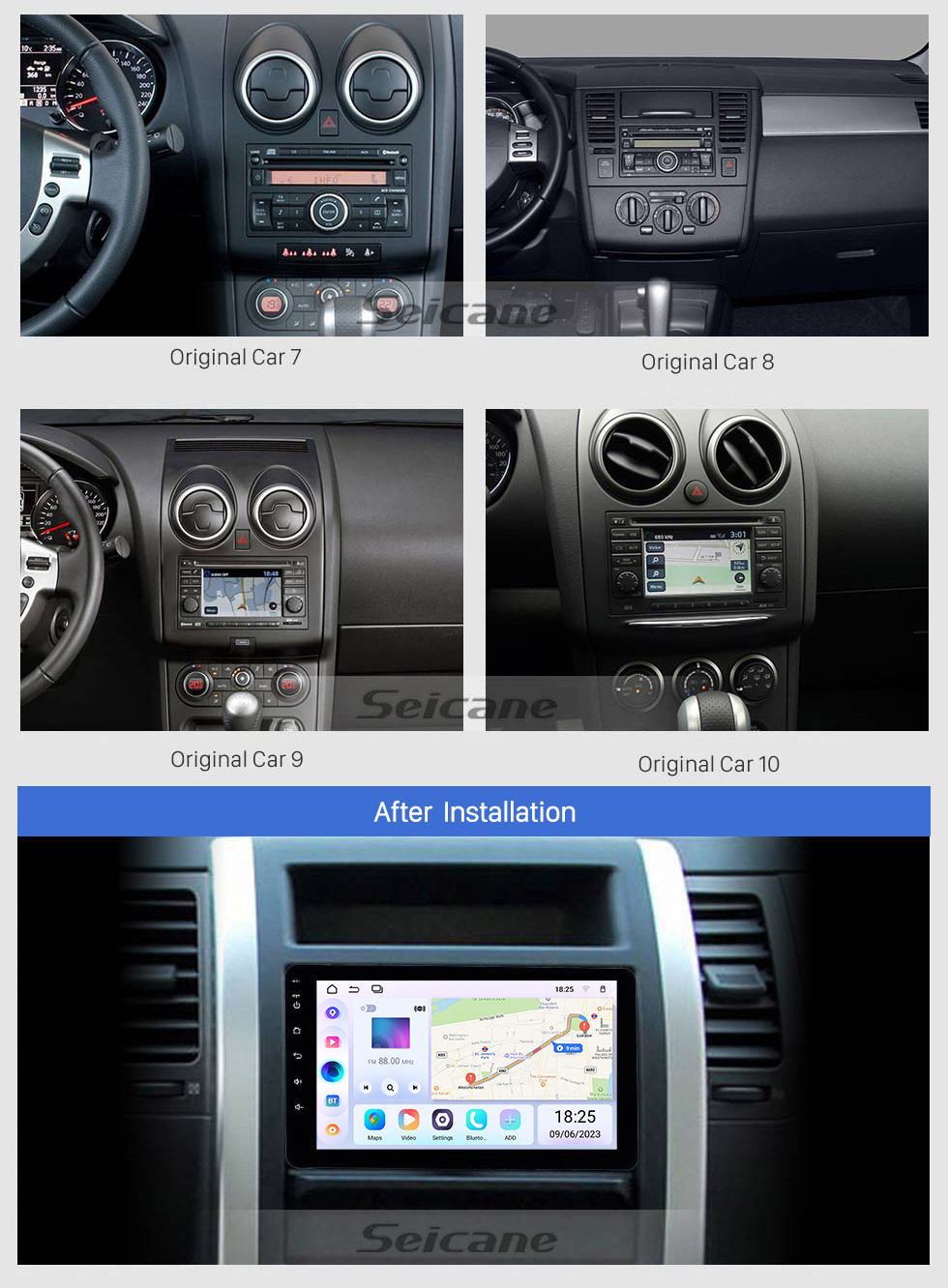 Seicane Système de navigation GPS radio universel Android 12.0 de 8 pouces avec prise en charge Bluetooth à écran tactile HD Carplay OBD2