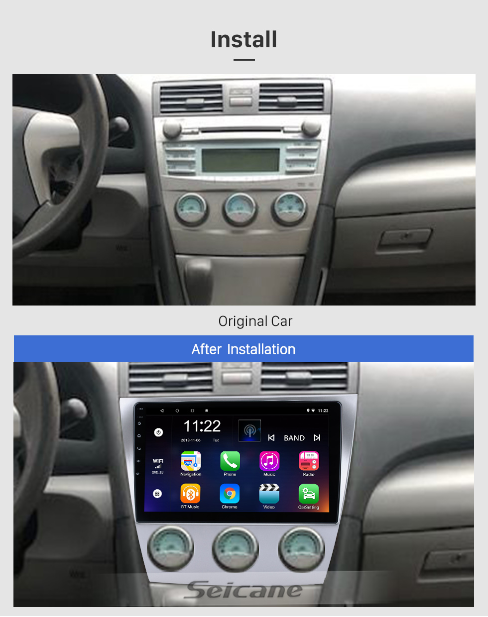 Seicane Android 12.0 HD Touchscreen 10.1 inch For Toyota Classic Camry Radio GPS Navigation System with Bluetooth support Carplay Rear manual air Conditioner Seicane Android 12.0 HD Touchscreen 10.1 inch For Toyota Classic Camry Radio GPS Navigation System with Bluetooth support Carplay Rear manual air Conditioner