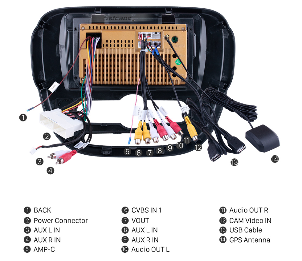 Seicane 9 pouces Android 10.0 pour 2014 Kia Soul Radio avec système de navigation GPS à écran tactile Bluetooth HD prend en charge Carplay