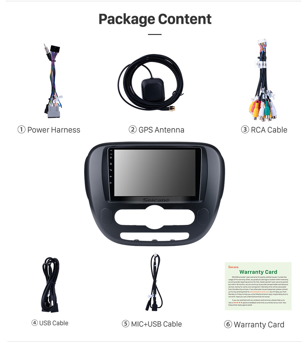 Seicane OEM Android 12.0 для 2014 Kia Soul Radio с Bluetooth 9-дюймовый сенсорный HD-экран Система GPS-навигации Поддержка Carplay DSP