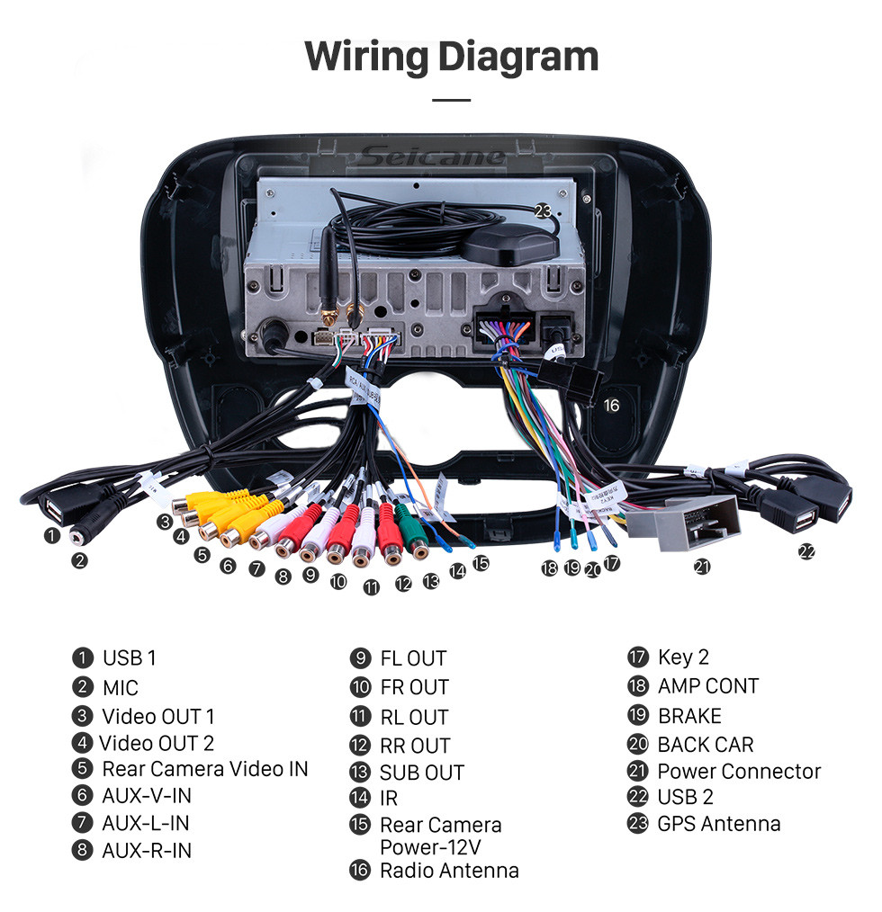 Seicane OEM Android 12.0 для 2014 Kia Soul Radio с Bluetooth 9-дюймовый сенсорный HD-экран Система GPS-навигации Поддержка Carplay DSP