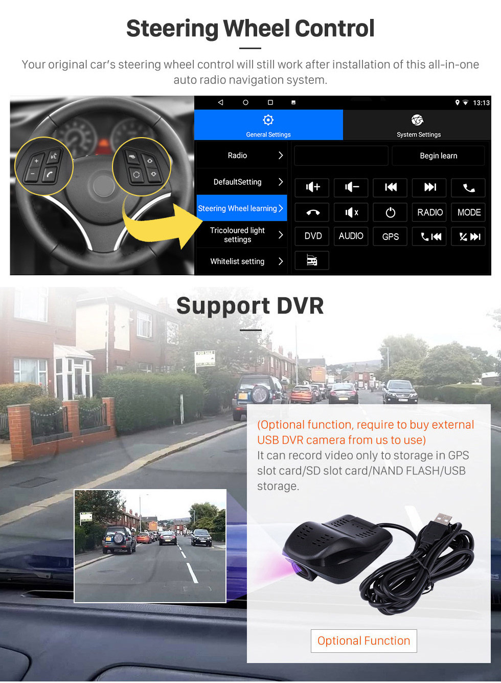 Seicane Écran tactile HD 9 pouces pour 2008 2009 2010-2016 Volvo XC60 Radio Android 13.0 Navigation GPS avec prise en charge Bluetooth Caméra arrière Carplay