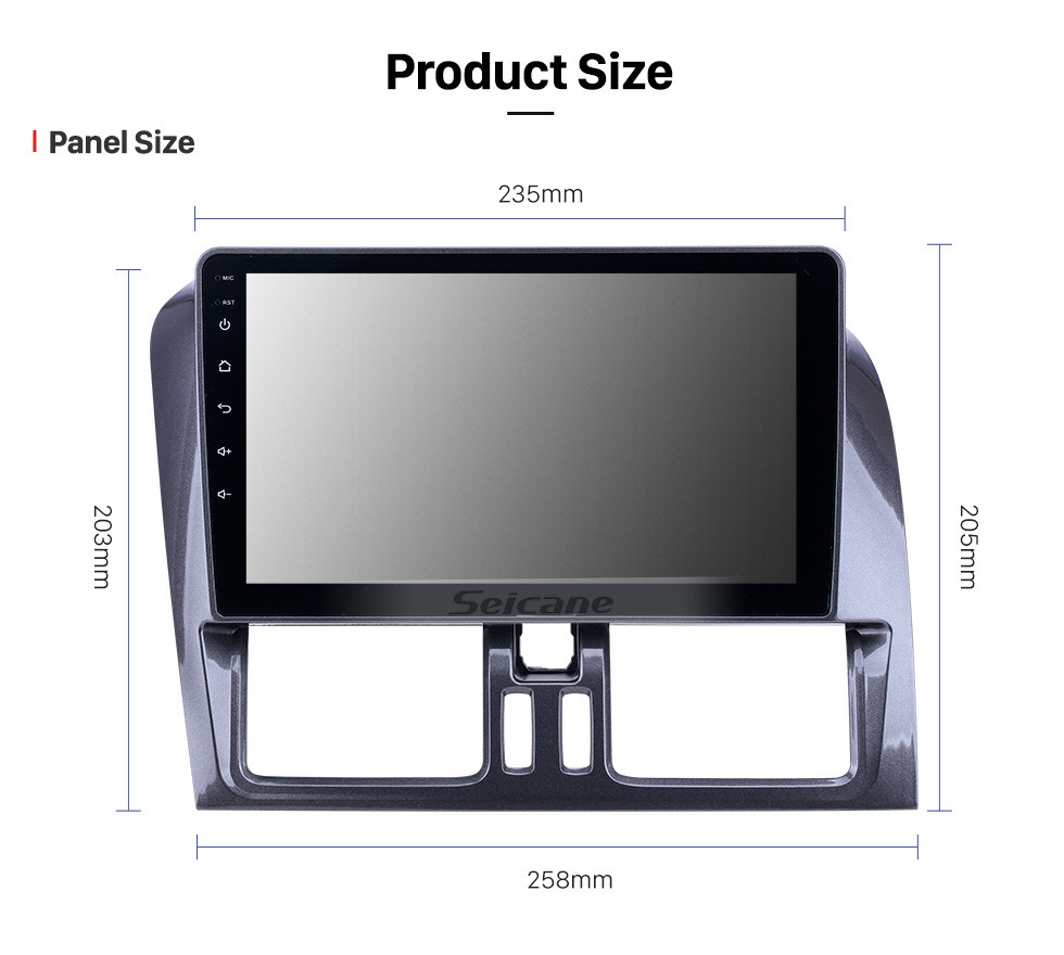 Seicane Tela sensível ao toque HD de 9 polegadas para 2008 2009 2010-2016 Volvo XC60 Rádio Android 13.0 Navegação GPS com suporte para Bluetooth Câmera traseira Carplay