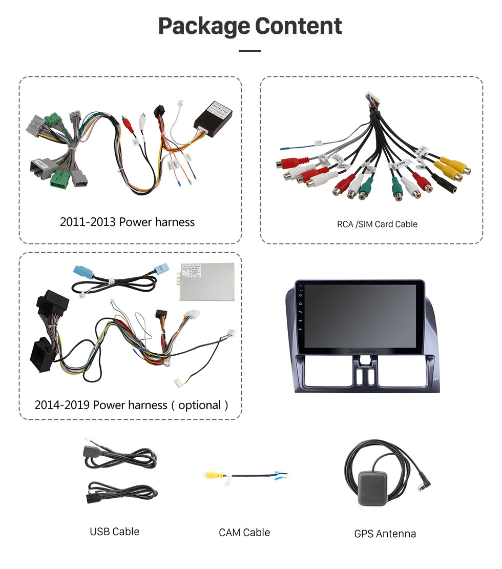 Seicane Сенсорный экран HD, 9 дюймов, для Volvo XC60 2008, 2009, 2010-2016 годов Радио Android 13.0 GPS-навигация с поддержкой Bluetooth Carplay Задняя камера