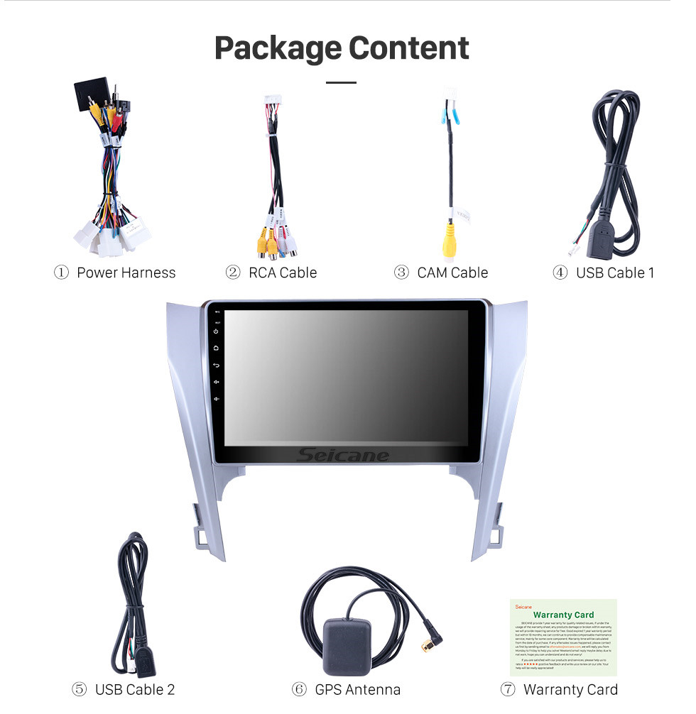 Seicane 10,1 pouces écran tactile complet 2015 Toyota CAMRY Android 8.1 système de navigation GPS avec caméra de recul radio 4G WiFi Bluetooth lien lien miroir OBD2 DVR commande au volant Seicane 10,1 pouces écran tactile complet 2015 Toyota CAMRY Android 8.1 système de navigation GPS avec caméra de recul radio 4G WiFi Bluetooth lien lien miroir OBD2 DVR commande au volant
