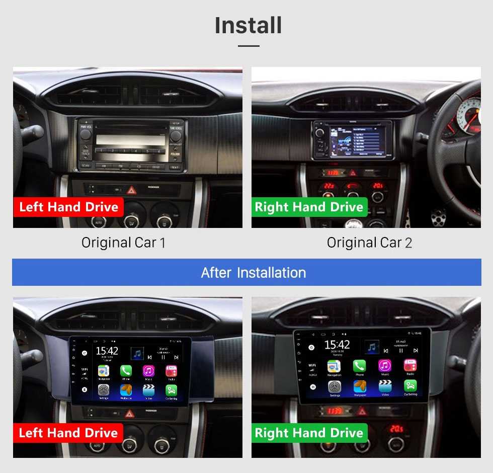 Seicane 9 inch GPS Navigation Radio Android 12.0 for Subaru BRZ Toyota GT86 Scion FRS With IPS Touchscreen Bluetooth support Carplay Backup camera