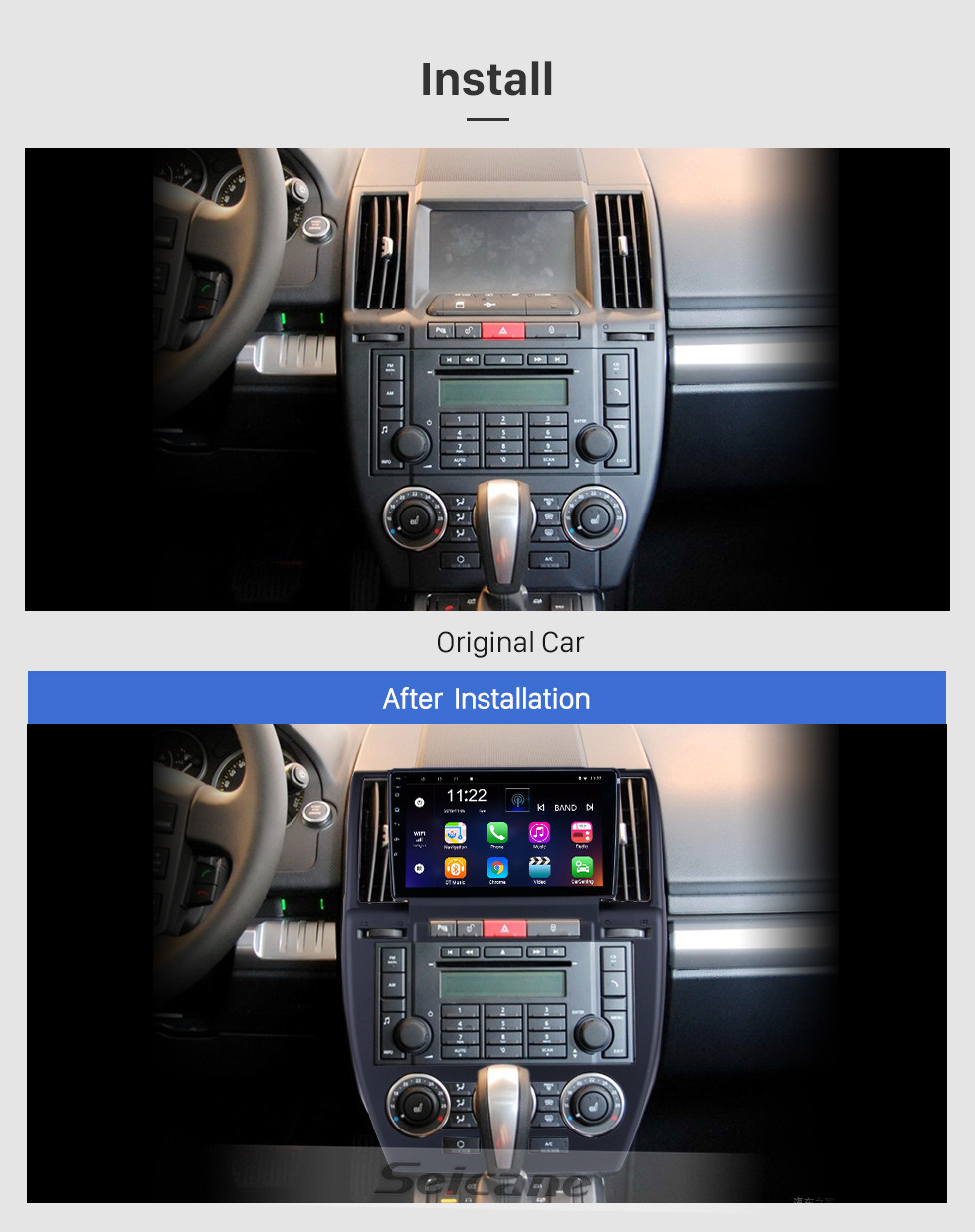 Seicane Android 12.0 9 дюймов для 2007 2008 2009-2012 Land Rover Freelander Radio HD с сенсорным экраном GPS-навигация с поддержкой Bluetooth Carplay DVR