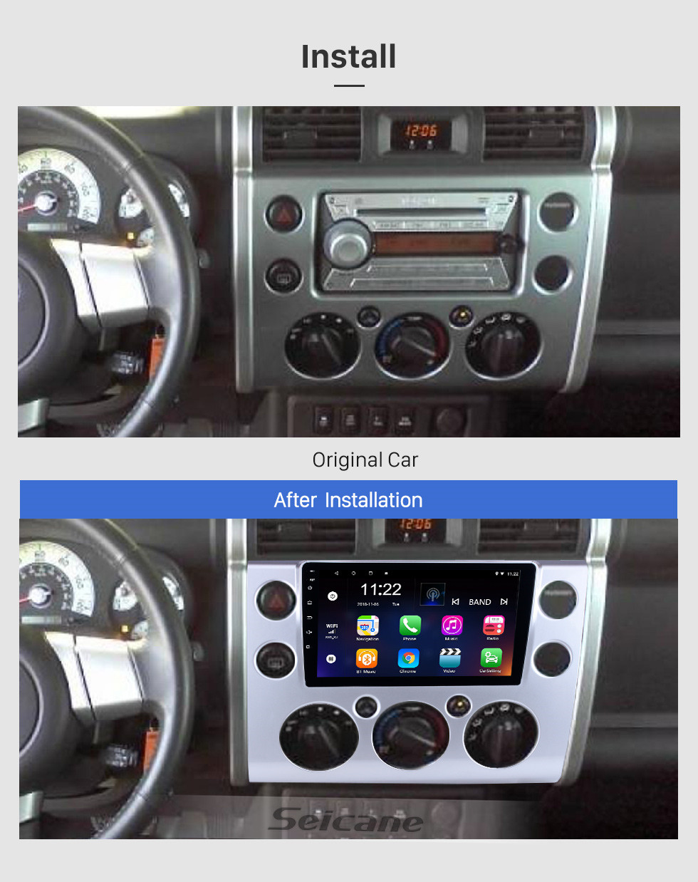 9 Inch Full Touchscreen 2007 2018 Toyota Fj Cruiser Android 8 1