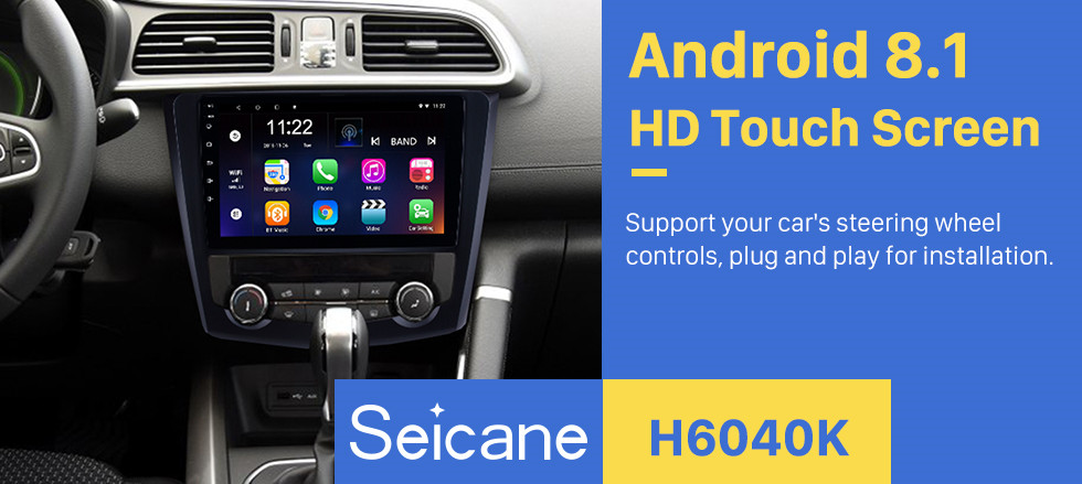 Seicane 9 pouces 2016 2017 Renault Kadjar Android 8.1 HD Écran Tactile Auto radio GPS Navigation Bluetooth Stéréo TV Tuner Caméra de recul AUX IPOD MP3 Seicane 9 pouces 2016 2017 Renault Kadjar Android 8.1 HD Écran Tactile Auto radio GPS Navigation Bluetooth Stéréo TV Tuner Caméra de recul AUX IPOD MP3