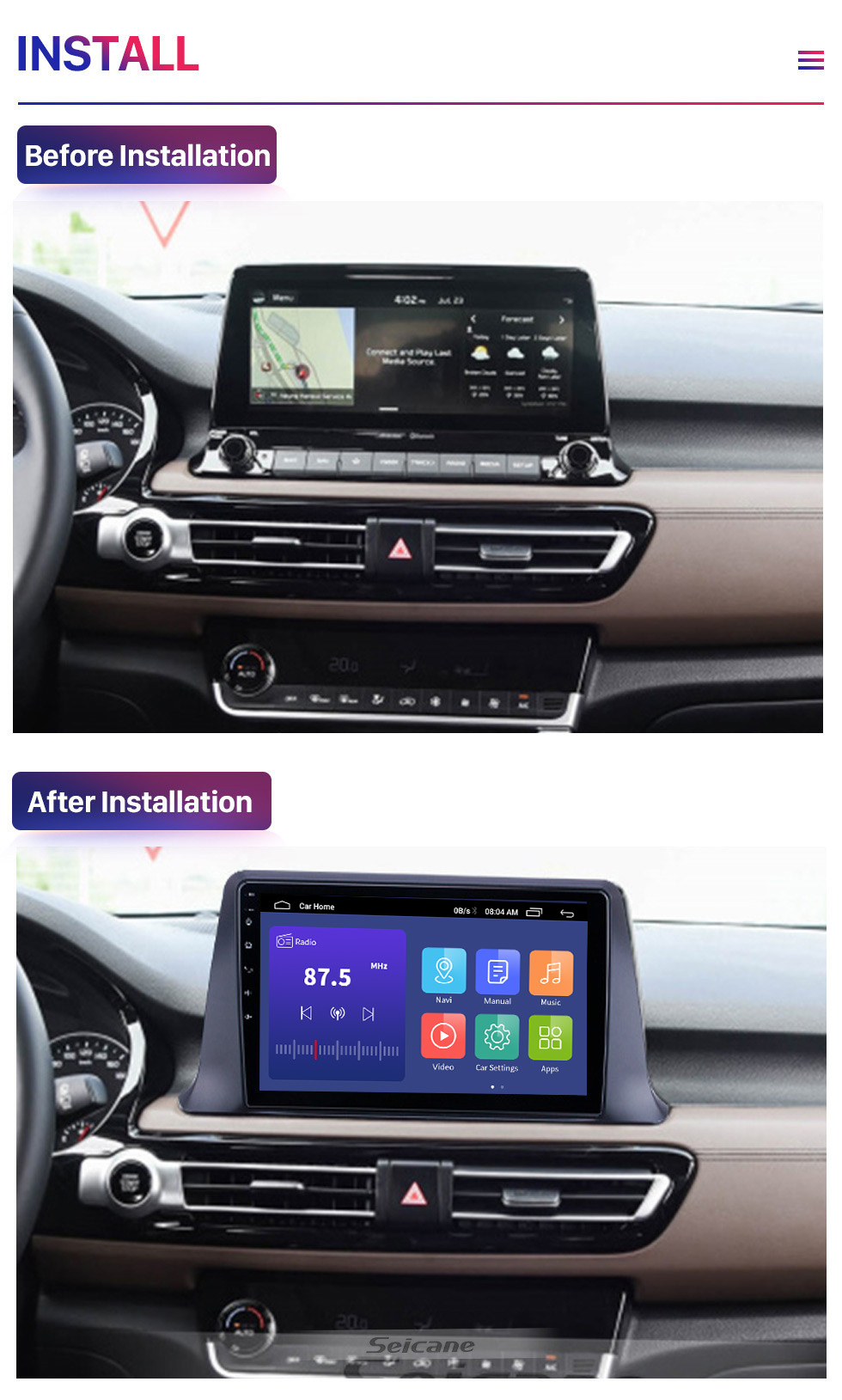 Seicane 10.1 inch Android 10.0 For Kia SELTOS Radio GPS Navigation System With HD Touchscreen Bluetooth support Carplay OBD2 Seicane 10.1 inch Android 10.0 For Kia SELTOS Radio GPS Navigation System With HD Touchscreen Bluetooth support Carplay OBD2