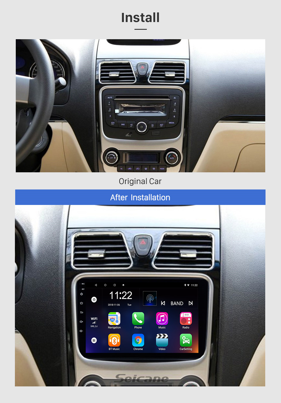 Seicane 2012 2013 2014 Geely Emgrand EC7 Android 8.1 GPS-Navigationsauto Stereo 3G WiFi AM FM-Radio Bluetooth-Musik-Link-Link-OBD2-Rückfahrkamera-Lenkradsteuerung MP3 Seicane 2012 2013 2014 Geely Emgrand EC7 Android 8.1 GPS-Navigationsauto Stereo 3G WiFi AM FM-Radio Bluetooth-Musik-Link-Link-OBD2-Rückfahrkamera-Lenkradsteuerung MP3