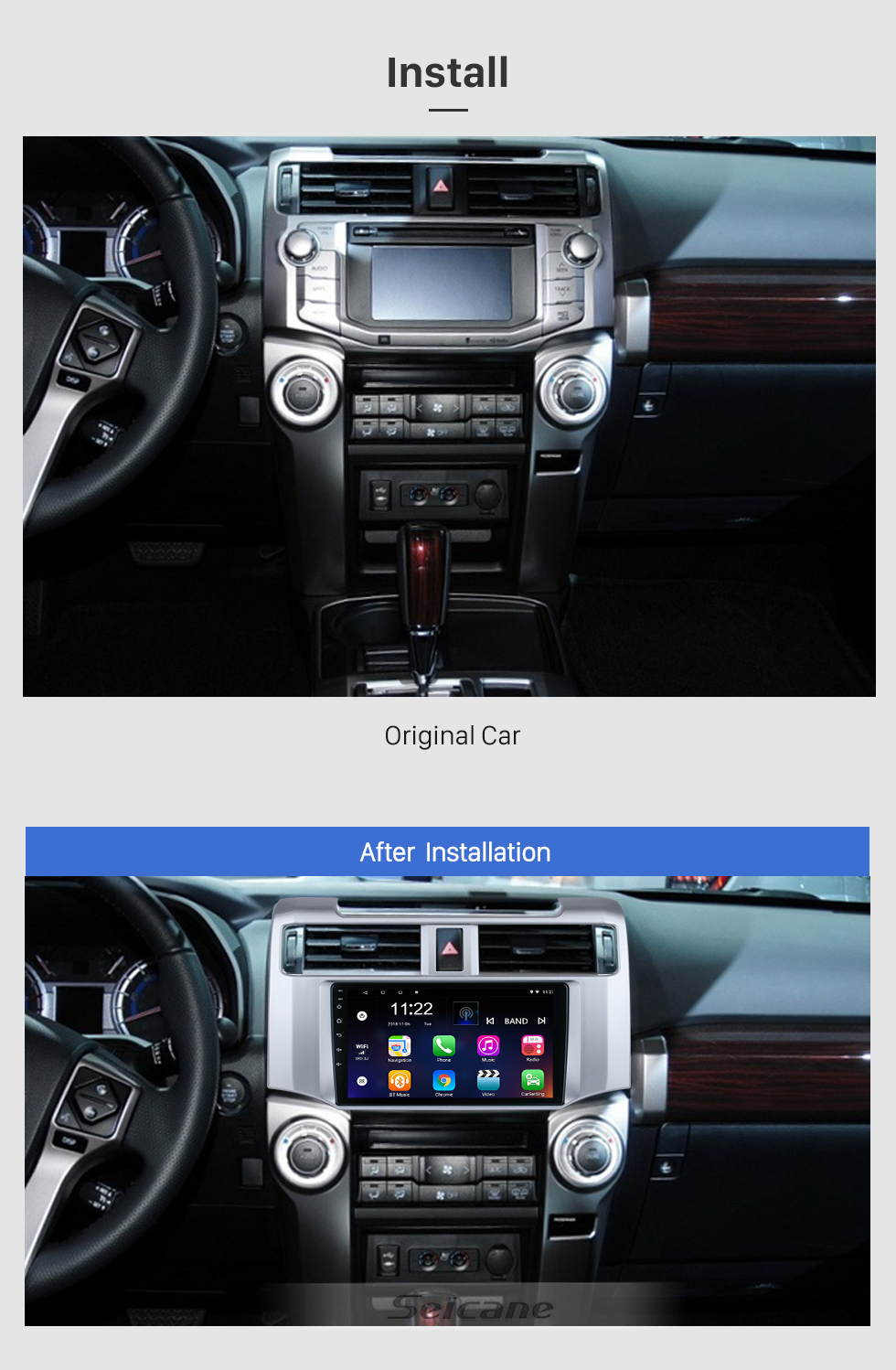 Seicane Android 10.0 HD Touchscreen 9 inch 2009-2017 Toyota 4 Runner Radio GPS Navigation System with Bluetooth support Carplay