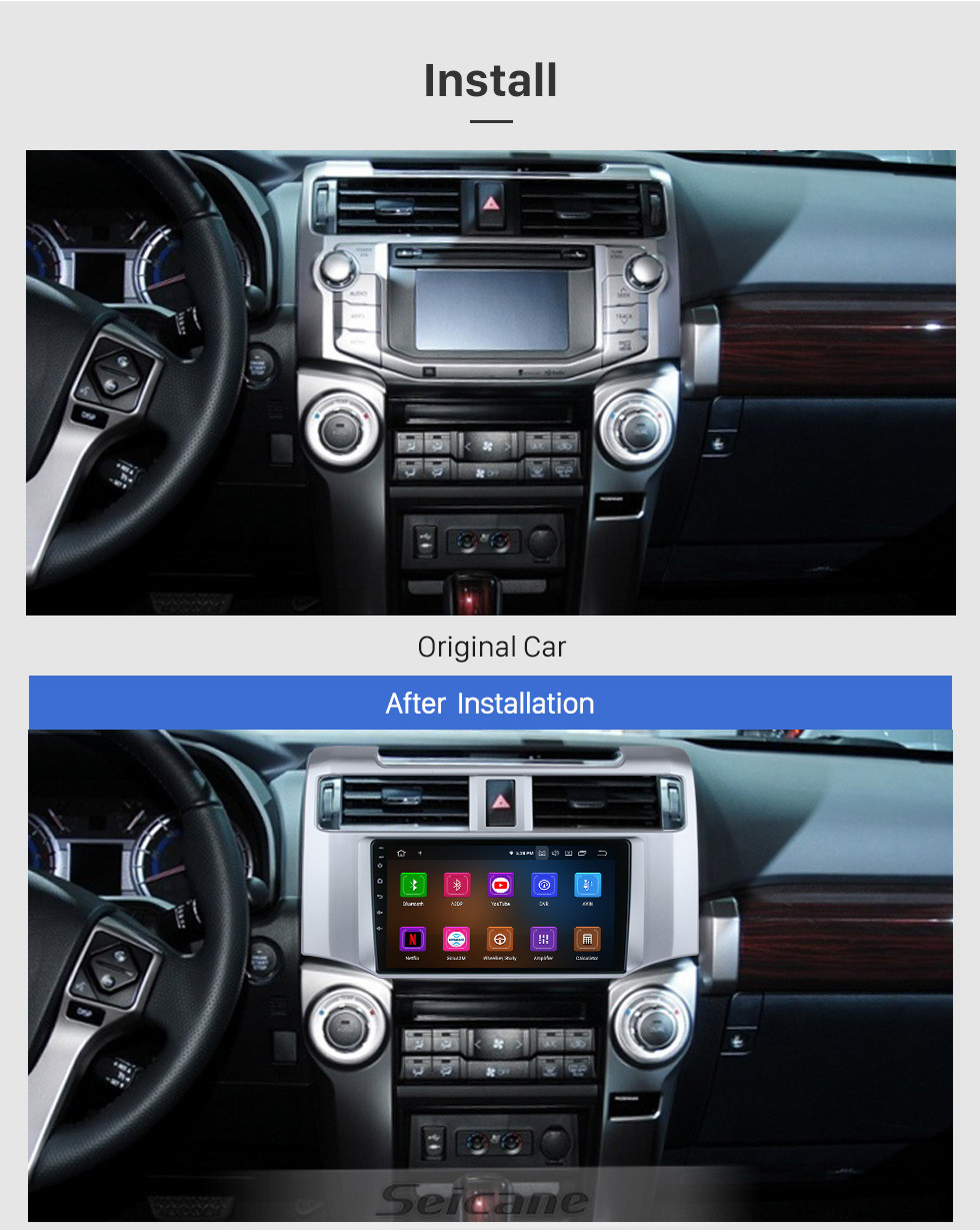Seicane Android 11.0 HD Touchscreen 9 Zoll 2009-2017 Toyota 4 Runner Radio GPS Navigationssystem mit Bluetooth-Unterstützung Carplay Seicane Android 11.0 HD Touchscreen 9 Zoll 2009-2017 Toyota 4 Runner Radio GPS Navigationssystem mit Bluetooth-Unterstützung Carplay