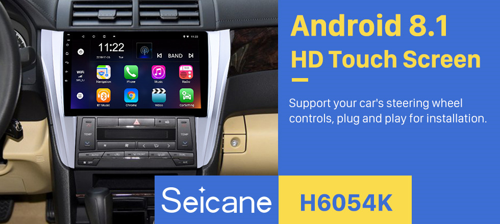 Seicane 10,1 Zoll Android 8.1 GPS-Navigationssystem-Radio für 2015 2016 Toyota Camry Lenkradsteuerung Bluetooth HD Touchscreen TV-Tuner Rückansicht Seicane 10,1 Zoll Android 8.1 GPS-Navigationssystem-Radio für 2015 2016 Toyota Camry Lenkradsteuerung Bluetooth HD Touchscreen TV-Tuner Rückansicht
