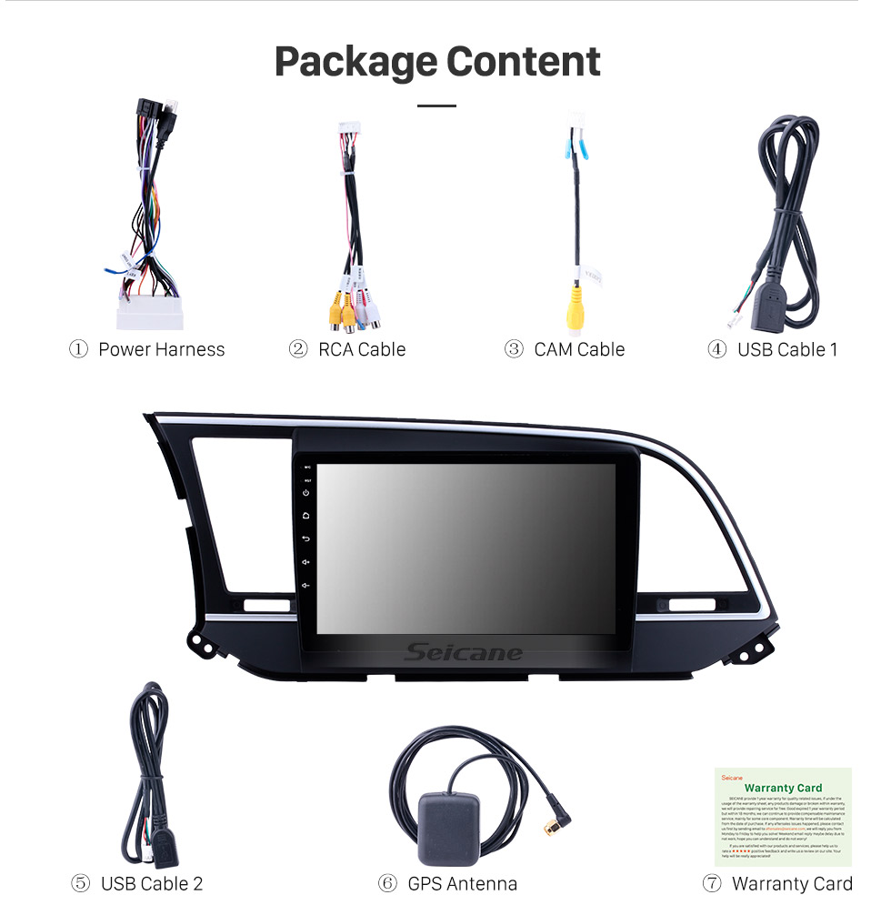 Seicane 9 inch HD Touchscreen Android 8.1 Radio GPS Navi head unit Replace for 2016 Hyundai Elantra Support USB WIFI Radio Bluetooth Mirror Link DVR OBD2 TPMS Aux Seicane 9 inch HD Touchscreen Android 8.1 Radio GPS Navi head unit Replace for 2016 Hyundai Elantra Support USB WIFI Radio Bluetooth Mirror Link DVR OBD2 TPMS Aux