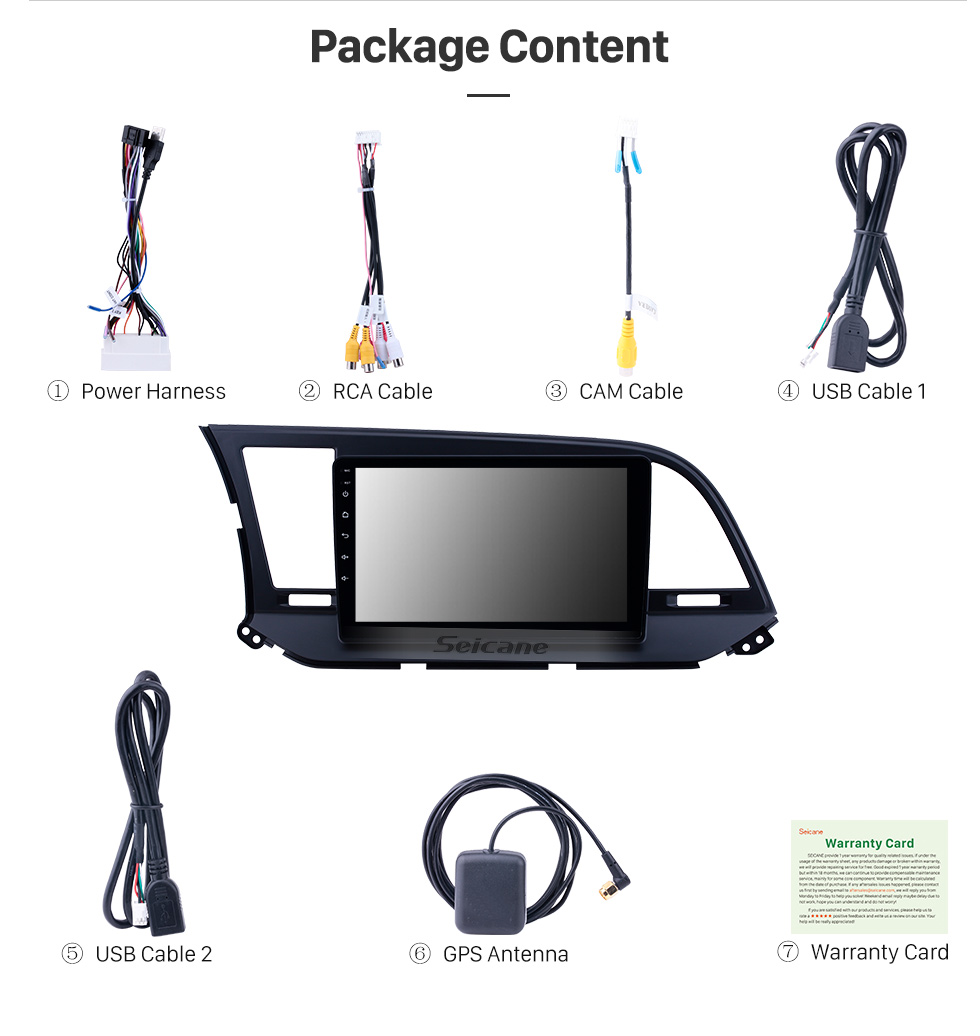 Seicane 9 inch HD Touchscreen Android 8.1 Radio GPS Navi head unit Replace for 2016 Hyundai Elantra Support USB WIFI Radio Bluetooth Mirror Link DVR OBD2 TPMS Aux Seicane 9 inch HD Touchscreen Android 8.1 Radio GPS Navi head unit Replace for 2016 Hyundai Elantra Support USB WIFI Radio Bluetooth Mirror Link DVR OBD2 TPMS Aux
