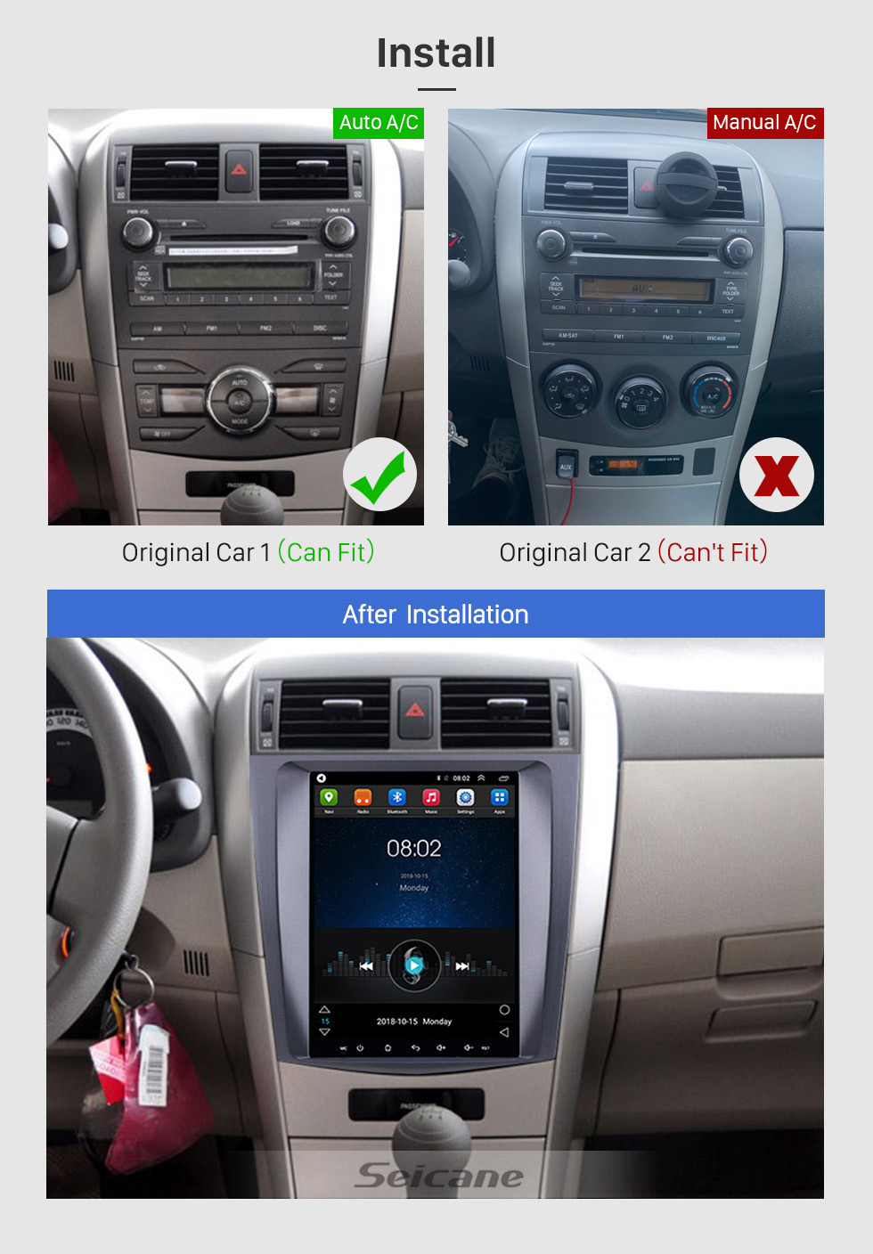 Seicane 9.7 inch Android 9.1 Multimedia Autoradio GPS Navigation System for 2006-2012 Toyota Corolla Touch Screen 4G WiFi 1080P Mirror Link OBD2 Seicane 9.7 inch Android 9.1 Multimedia Autoradio GPS Navigation System for 2006-2012 Toyota Corolla Touch Screen 4G WiFi 1080P Mirror Link OBD2