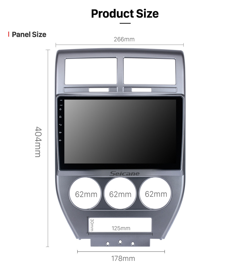 Seicane 2007 2008 2009 Jeep Compass 10.1 pulgadas Andriod 11.0 HD Touchsreen Car Radio Sistema de navegación GPS con soporte Bluetooth Carplay