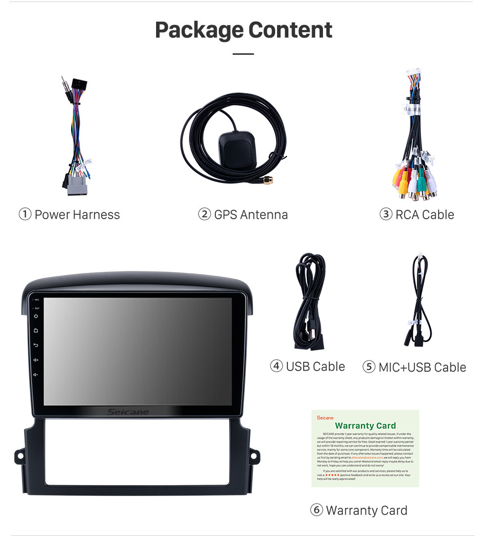 Seicane Android 11.0 HD Touchscreen 9 inch For 2004-2008 KIA SORENTO Radio GPS Navigation System with Bluetooth support Carplay Seicane Android 11.0 HD Touchscreen 9 inch For 2004-2008 KIA SORENTO Radio GPS Navigation System with Bluetooth support Carplay