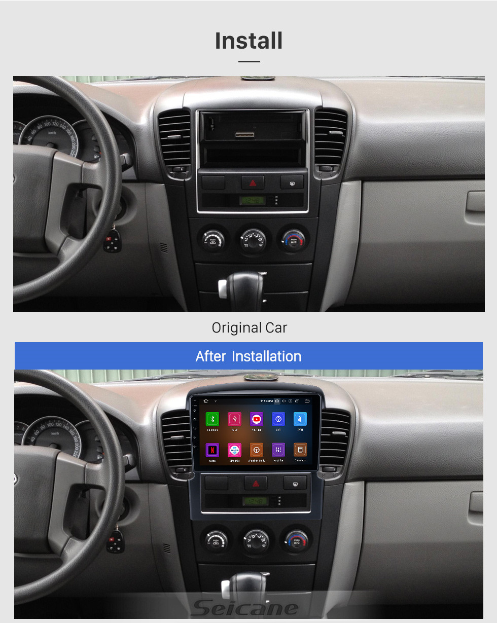 Seicane Android 11.0 HD Touchscreen 9 Zoll Für 2004-2008 KIA SORENTO Radio GPS Navigationssystem mit Bluetooth-Unterstützung Carplay