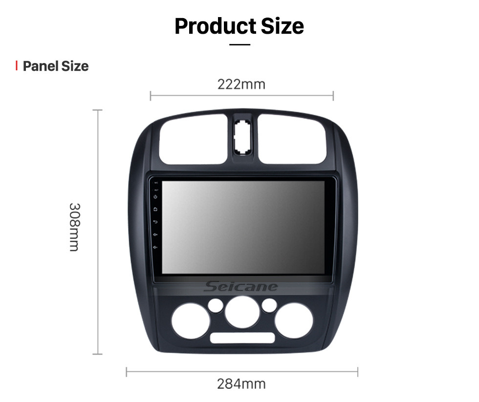 Seicane Android 11.0 HD Pantalla táctil de 9 pulgadas para 2002-2008 Mazda 323 / FAW Harma Preema / Ford Laser Radio de coche para conducir con la mano izquierda Sistema de navegación GPS con soporte Bluetooth Carplay Aire acondicionado trasero manual