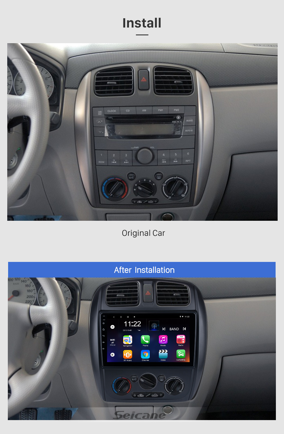 Seicane Andriod 10.0 HD Touchsreen 9-дюймовая GPS-навигатор Mazda MX-5 2009 года выпуска с поддержкой Bluetooth Carplay