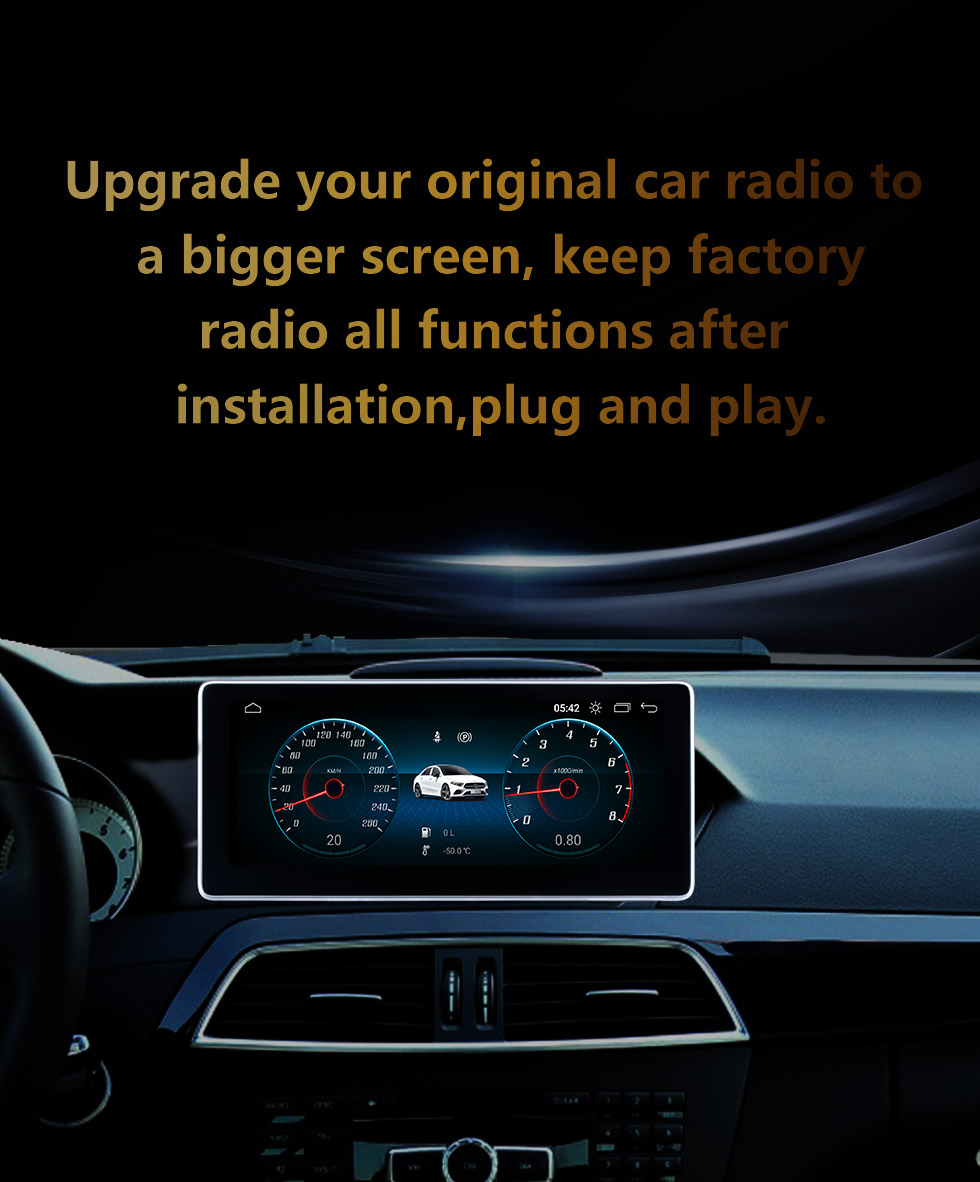 Seicane 10,25-дюймовый сенсорный экран Andriod 10.0 HD 2011-2014 Mercedes Benz C Class для левостороннего вождения W204 / S204 C180 C200 C220 C250 C260 C280 C300 C350 C400 C450 C43AMG C63AMG Система GPS-навигации с поддержкой Bluetooth Carplay