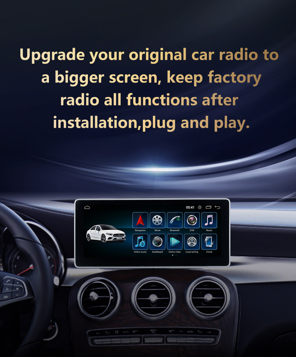 Seicane Andriod 10.0 HD Touchsreen 10.25 inch 2015-2019 Mercedes Benz C GLC GPS Navigation System with Bluetooth support Carplay
