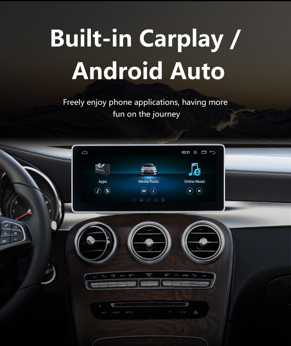 Seicane Andriod 10.0 HD Сенсорный экран 10,25 дюймов Mercedes Benz C GLC 2015-2019 GPS-навигатор с поддержкой Bluetooth Carplay Seicane Andriod 10.0 HD Сенсорный экран 10,25 дюймов Mercedes Benz C GLC 2015-2019 GPS-навигатор с поддержкой Bluetooth Carplay