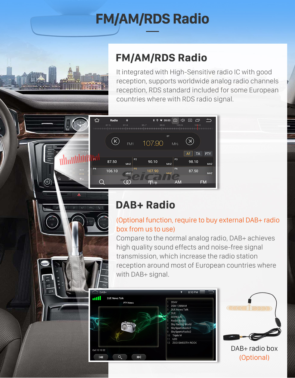 Seicane OEM 9-дюймовый Android 11.0 для 1996-1999 HONDA CIVIC MANUAL AC) RHD Radio GPS-навигационная система с сенсорным экраном HD Поддержка Bluetooth Carplay OBD2 DVR TPMS