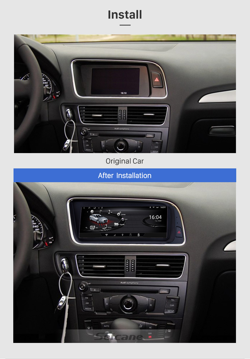 Seicane 8,8 Zoll Android 6.0 1280 * 480 Touchescreen Radio für 2009-2015 Audi Q5 GPS Navigation Upgrade Stereo FM / AM Bluetooth Musik Wifi Carplay USB Lenkradsteuerung Unterstützung DAB + Seicane 8,8 Zoll Android 6.0 1280 * 480 Touchescreen Radio für 2009-2015 Audi Q5 GPS Navigation Upgrade Stereo FM / AM Bluetooth Musik Wifi Carplay USB Lenkradsteuerung Unterstützung DAB +
