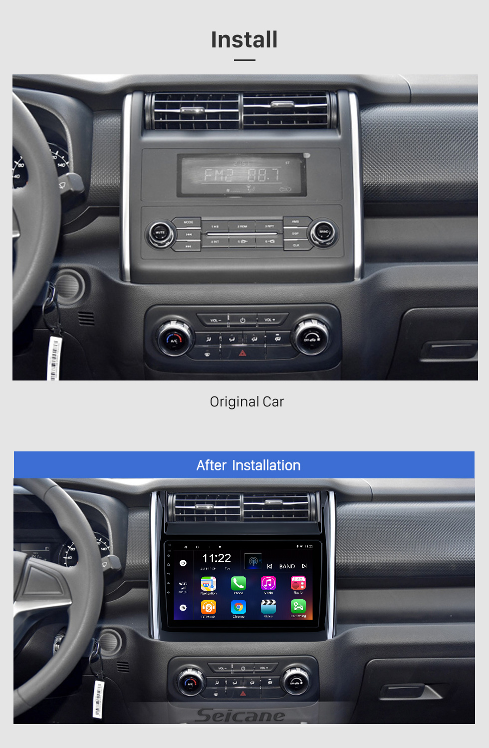 Seicane 9 pulgadas Android 10.0 2013 2014 2015 2016 2017 Ford Edge Radio Sistema de navegación GPS con pantalla táctil HD Bluetooth 3G WIFI compatible Cámara de reserva TPMS Control del volante Vínculo espejo OBD2 DVR