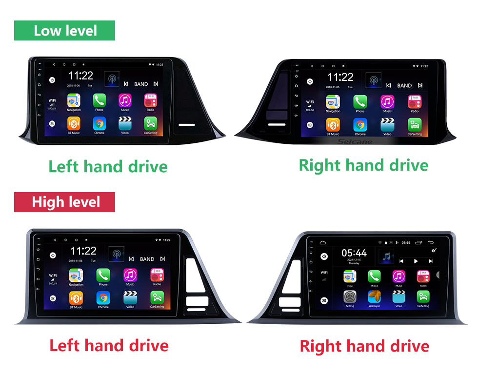 Seicane OEM 9 polegadas Android 12.0 para Toyota C-HR RHD alta versão 2018 Rádio com Bluetooth HD Touchscreen Sistema de navegação GPS com suporte para Carplay DAB +