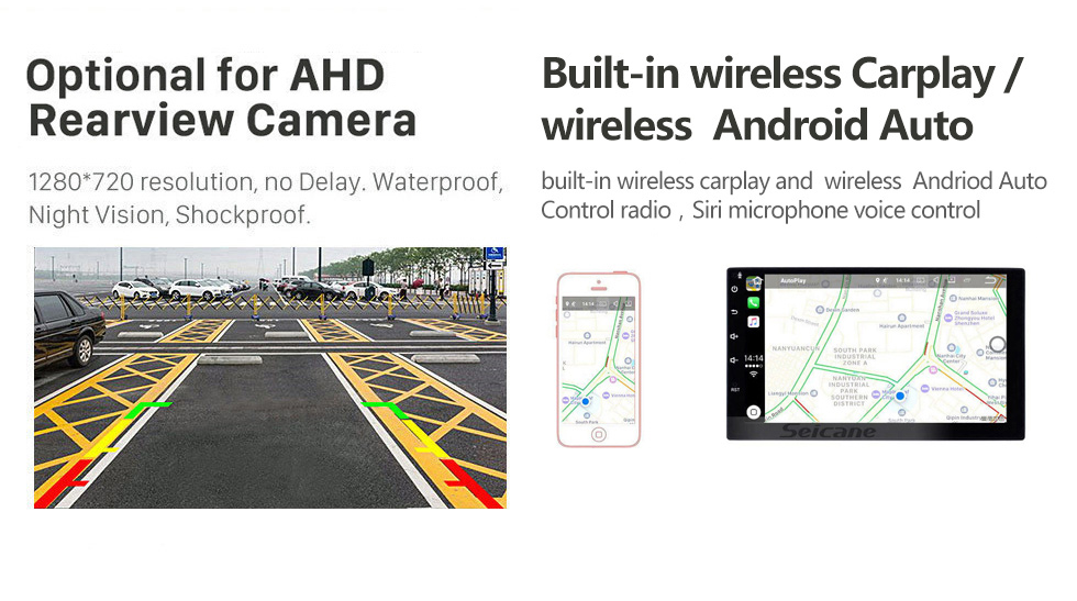 Seicane Carplay 10.1 pulgadas HD Pantalla táctil Android 12.0 para 2018 2019 ROEWE Ei5 Navegación GPS Android Auto Unidad principal Soporte DAB + OBDII WiFi Control del volante