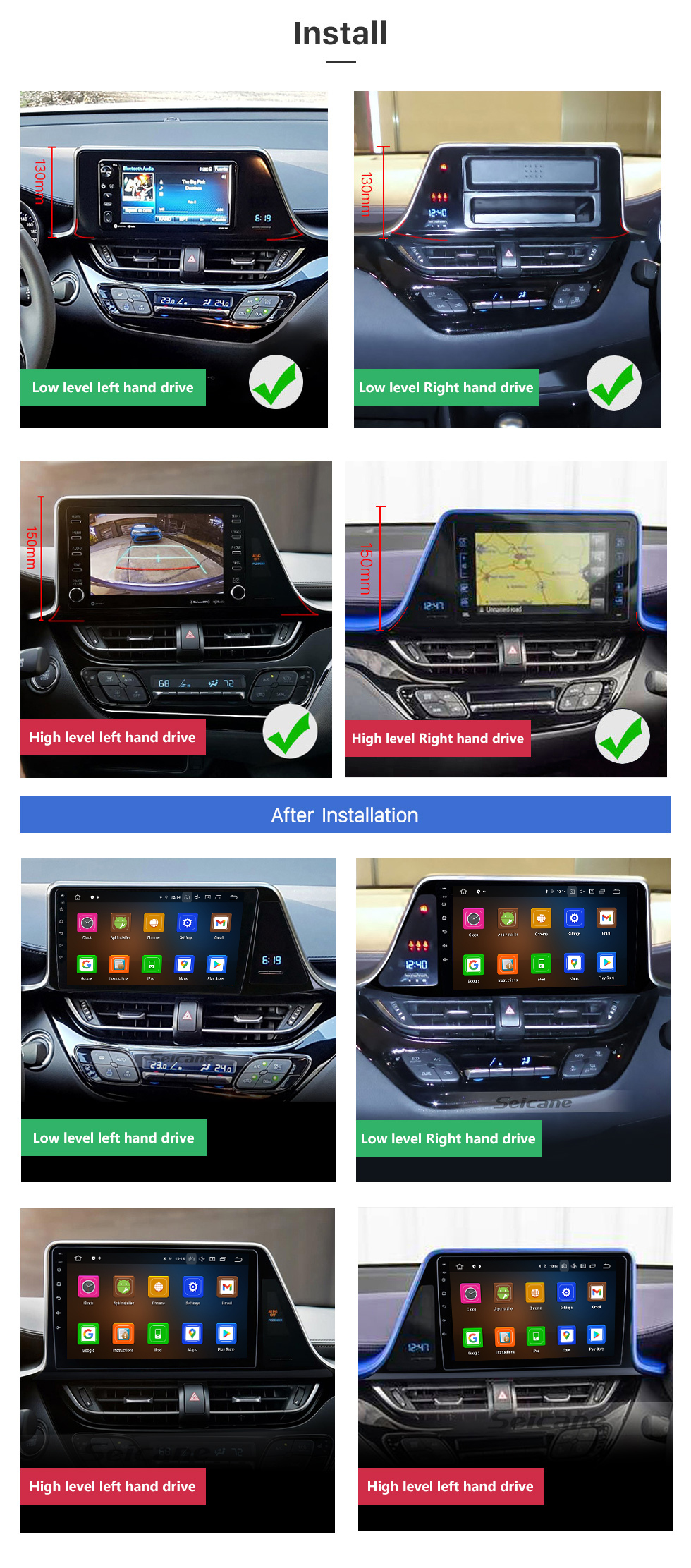 Seicane Carplay 10,1 Zoll HD Touchscreen Android 12.0 für 2018 2019 ROEWE Ei5 GPS Navigation Android Auto Head Unit Unterstützung DAB+ OBDII WiFi Lenkradsteuerung