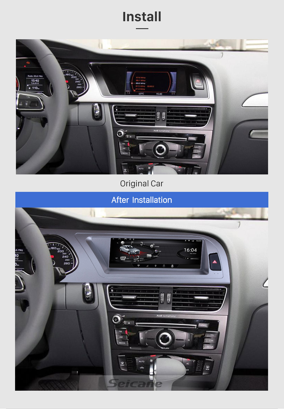 Seicane 8.8 inch Android 6.0 Audi A4L 2013 2014 2015 2016 head unit GPS navigation system with 3G Wifi Bluetooth TV Steering Wheel Control DVD player Seicane 8.8 inch Android 6.0 Audi A4L 2013 2014 2015 2016 head unit GPS navigation system with 3G Wifi Bluetooth TV Steering Wheel Control DVD player