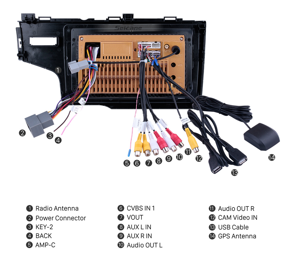 Seicane Andriod 10.0 HD Pantalla táctil 10.1 pulgadas 2014 2015 2016 2017 Honda Fit RHD radio de coche Sistema de navegación GPS con soporte Bluetooth Carplay