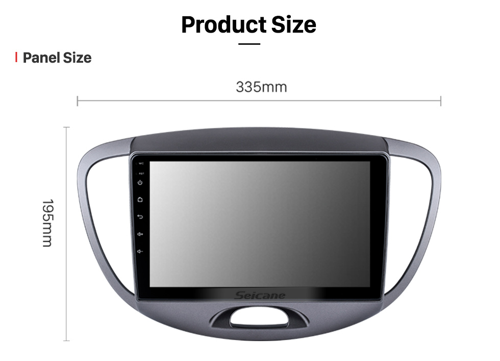Seicane 9-дюймовый Android 10.0 для 2012 Hyundai I10 Low Version Radio GPS-навигационная система с сенсорным экраном HD Поддержка Bluetooth Carplay OBD2