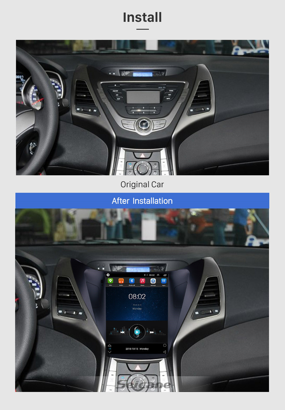 Seicane 2012 2013 2014 Hyundai Avante Elantra 9,7 pouces Android 9.1 HD Écran tactile Stéréo Bluetooth GPS Navigation Radio avec Wifi AUX USB Contrôle du volant soutien DVR caméra de vision arrière OBD Seicane 2012 2013 2014 Hyundai Avante Elantra 9,7 pouces Android 9.1 HD Écran tactile Stéréo Bluetooth GPS Navigation Radio avec Wifi AUX USB Contrôle du volant soutien DVR caméra de vision arrière OBD