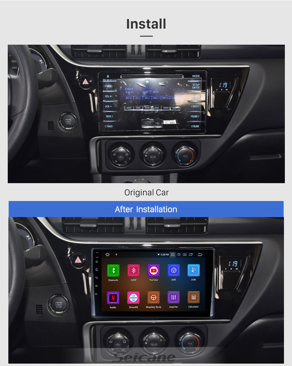 Seicane 9 inch Andriod 11.0 HD Touchscreeen Universal Radio for Toyota Corolla car GPS Navigation with Bluetooth System support Carplay