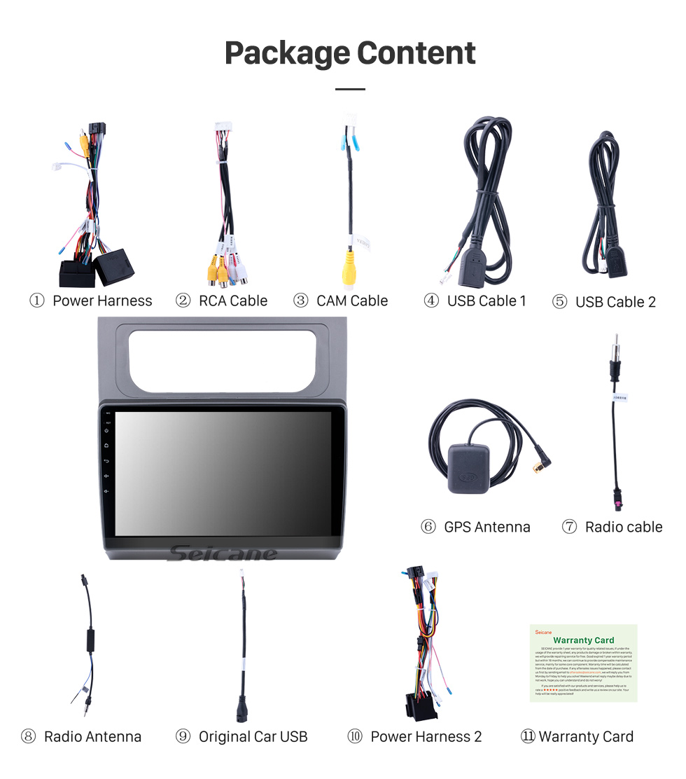 Seicane OEM 9 pulgadas Android 10.0 para 2004-2008 Volkswagen Touran Radio con Bluetooth HD Pantalla táctil Sistema de navegación GPS compatible con Carplay DAB +