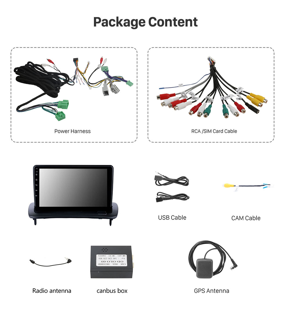 Seicane 9 pulgadas Android 13.0 para Changan Volvo S40 2012 Volvo C30 2006-2013 Volvo C70 2004-2010 HD Pantalla táctil Radio Sistema de navegación GPS Soporte Bluetooth Carplay OBD2 DVR 3G WiFi Control del volante